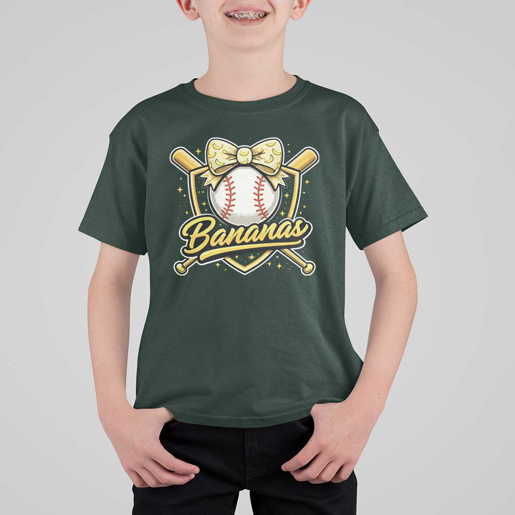 Bananas Coquette Bow T Shirt For Kid Baseball Bats Banana Lovers Women Girls Kids