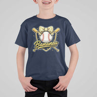 Bananas Coquette Bow T Shirt For Kid Baseball Bats Banana Lovers Women Girls Kids
