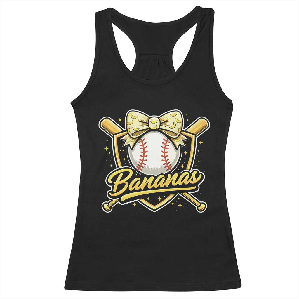 Bananas Coquette Bow Racerback Tank Top Baseball Bats Banana Lovers Women Girls Kids