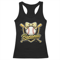 Bananas Coquette Bow Racerback Tank Top Baseball Bats Banana Lovers Women Girls Kids