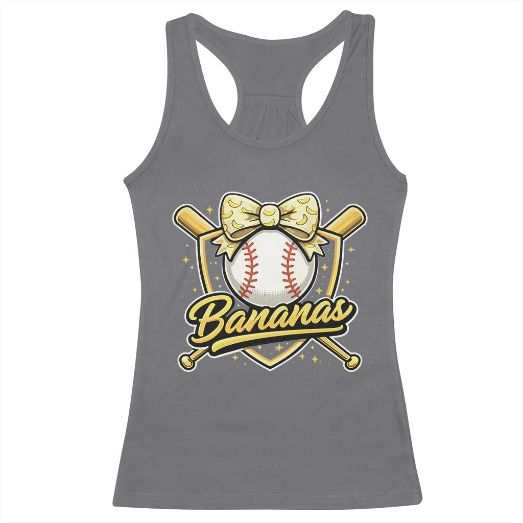 Bananas Coquette Bow Racerback Tank Top Baseball Bats Banana Lovers Women Girls Kids
