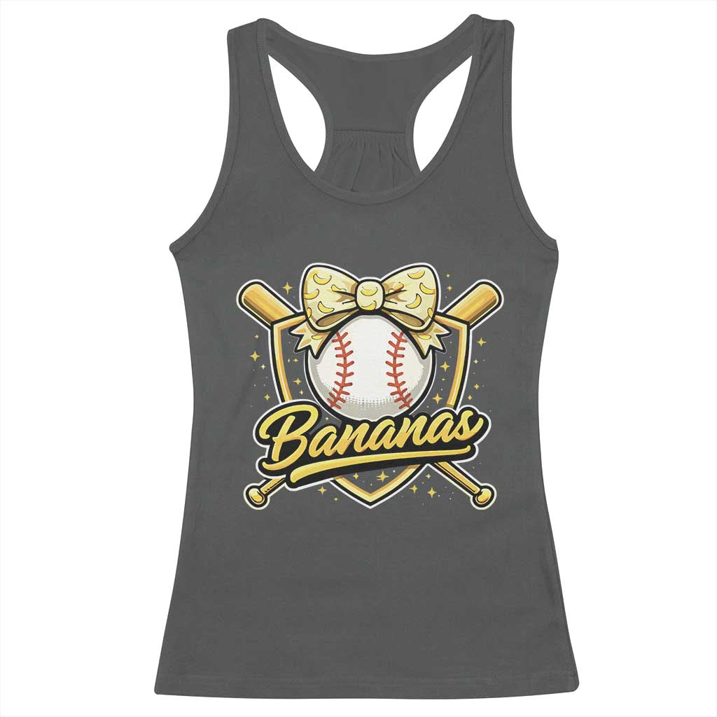 Bananas Coquette Bow Racerback Tank Top Baseball Bats Banana Lovers Women Girls Kids