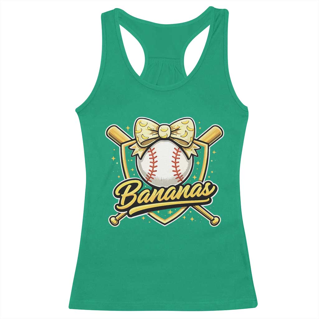 Bananas Coquette Bow Racerback Tank Top Baseball Bats Banana Lovers Women Girls Kids