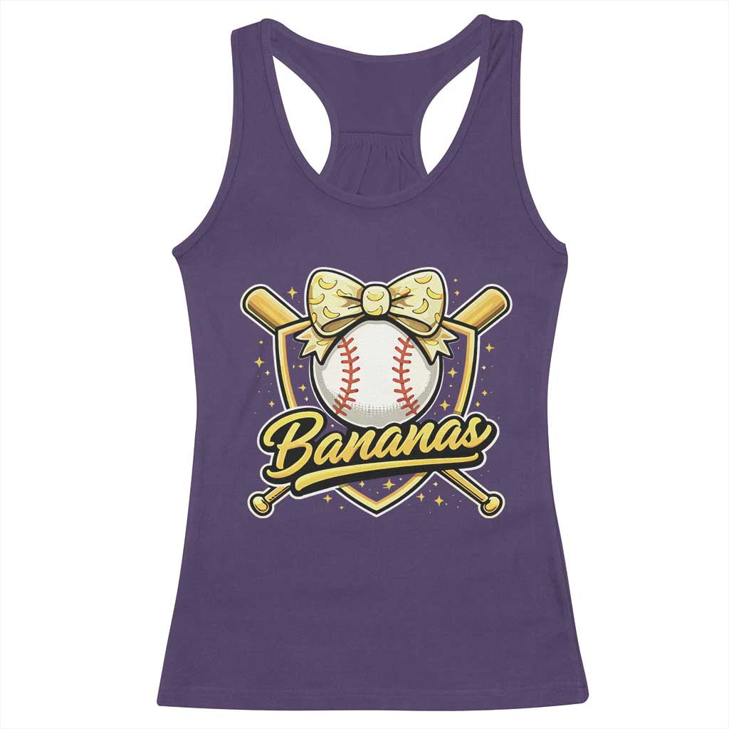 Bananas Coquette Bow Racerback Tank Top Baseball Bats Banana Lovers Women Girls Kids