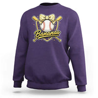 Bananas Coquette Bow Sweatshirt Baseball Bats Banana Lovers Women Girls Kids