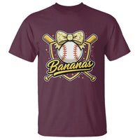 Bananas Coquette Bow T Shirt Baseball Bats Banana Lovers Women Girls Kids