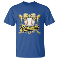 Bananas Coquette Bow T Shirt Baseball Bats Banana Lovers Women Girls Kids