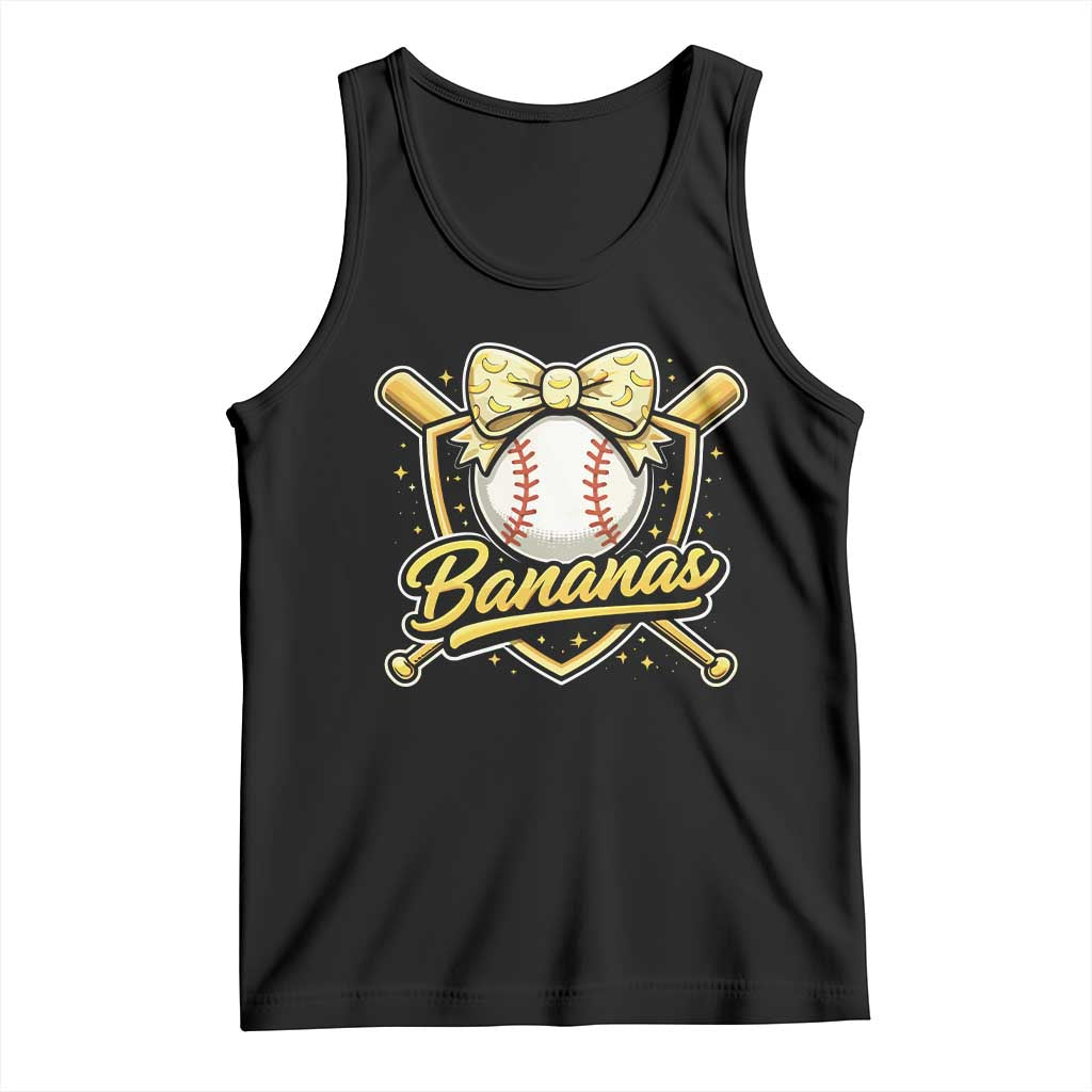 Bananas Coquette Bow Tank Top Baseball Bats Banana Lovers Women Girls Kids