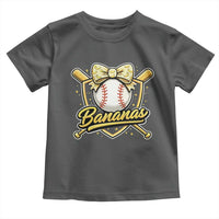 Bananas Coquette Bow Toddler T Shirt Baseball Bats Banana Lovers Women Girls Kids