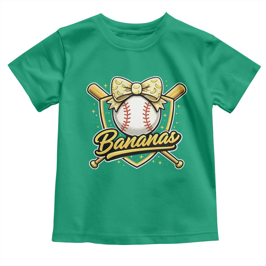 Bananas Coquette Bow Toddler T Shirt Baseball Bats Banana Lovers Women Girls Kids