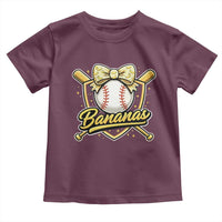 Bananas Coquette Bow Toddler T Shirt Baseball Bats Banana Lovers Women Girls Kids
