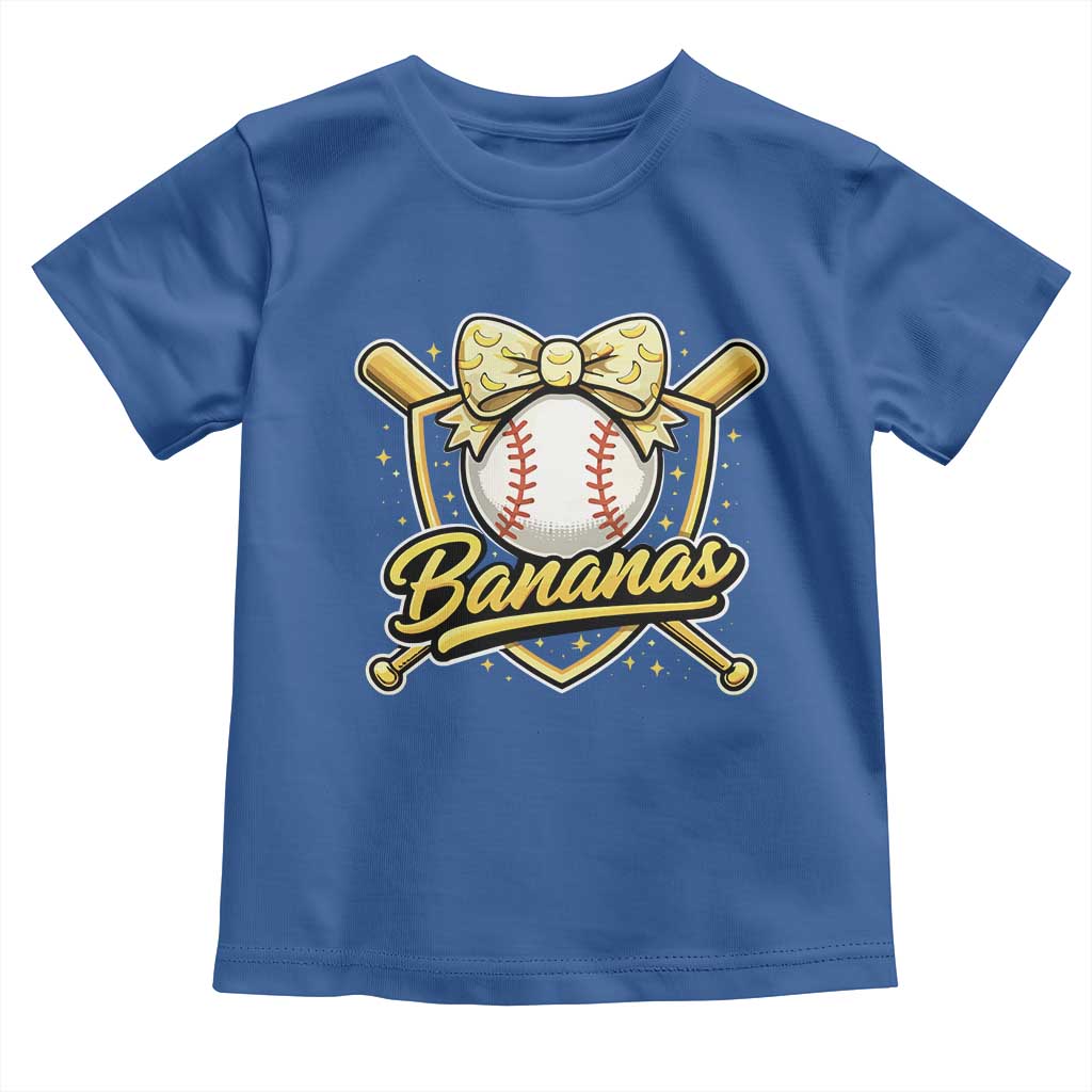 Bananas Coquette Bow Toddler T Shirt Baseball Bats Banana Lovers Women Girls Kids