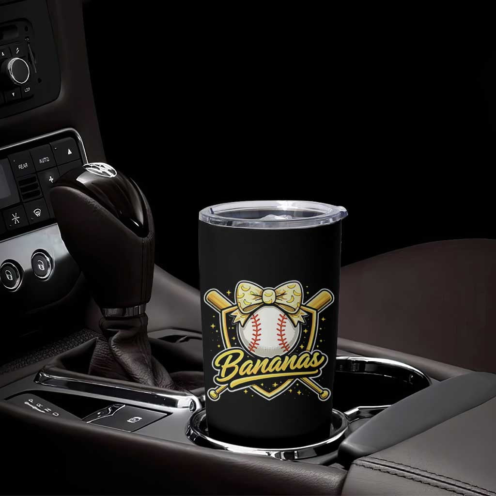 Bananas Coquette Bow Tumbler Cup Baseball Bats Banana Lovers Women Girls Kids