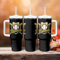 Bananas Coquette Bow Tumbler With Handle Baseball Bats Banana Lovers Women Girls Kids