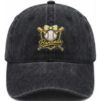 Bananas Coquette Bow Washed Cotton Baseball Cap Baseball Bats Banana Lovers Women Girls Kids