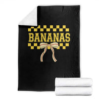 Bananas Coquette Bow Checkered Throw Blanket Women Girls Kids