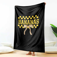 Bananas Coquette Bow Checkered Throw Blanket Women Girls Kids
