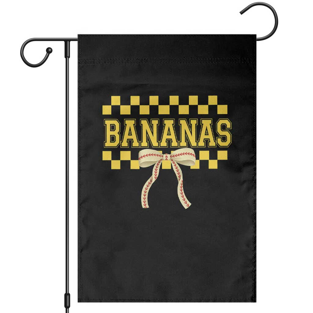 Bananas Coquette Bow Checkered Garden Flag Women Girls Kids