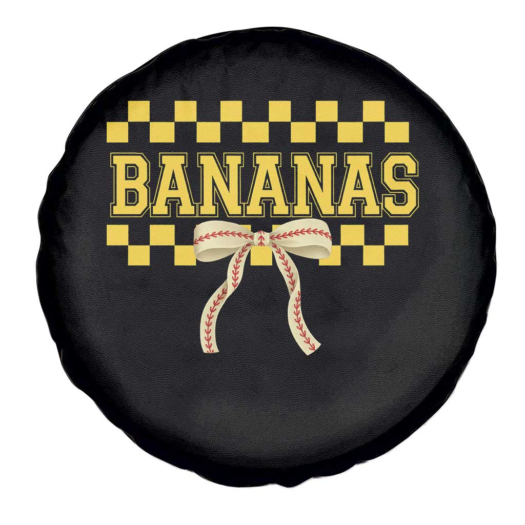Bananas Coquette Bow Checkered Spare Tire Cover Women Girls Kids