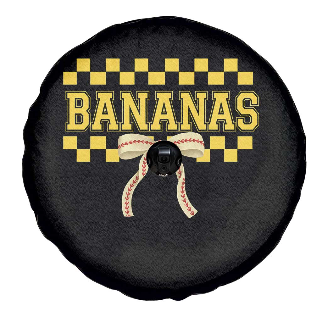 Bananas Coquette Bow Checkered Spare Tire Cover Women Girls Kids