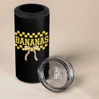 Bananas Coquette Bow Checkered 4 in 1 Can Cooler Tumbler Women Girls Kids