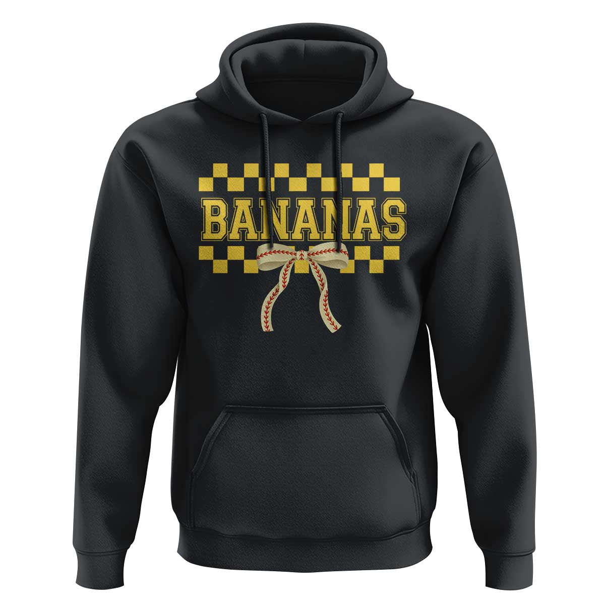 Bananas Coquette Bow Checkered Hoodie Women Girls Kids