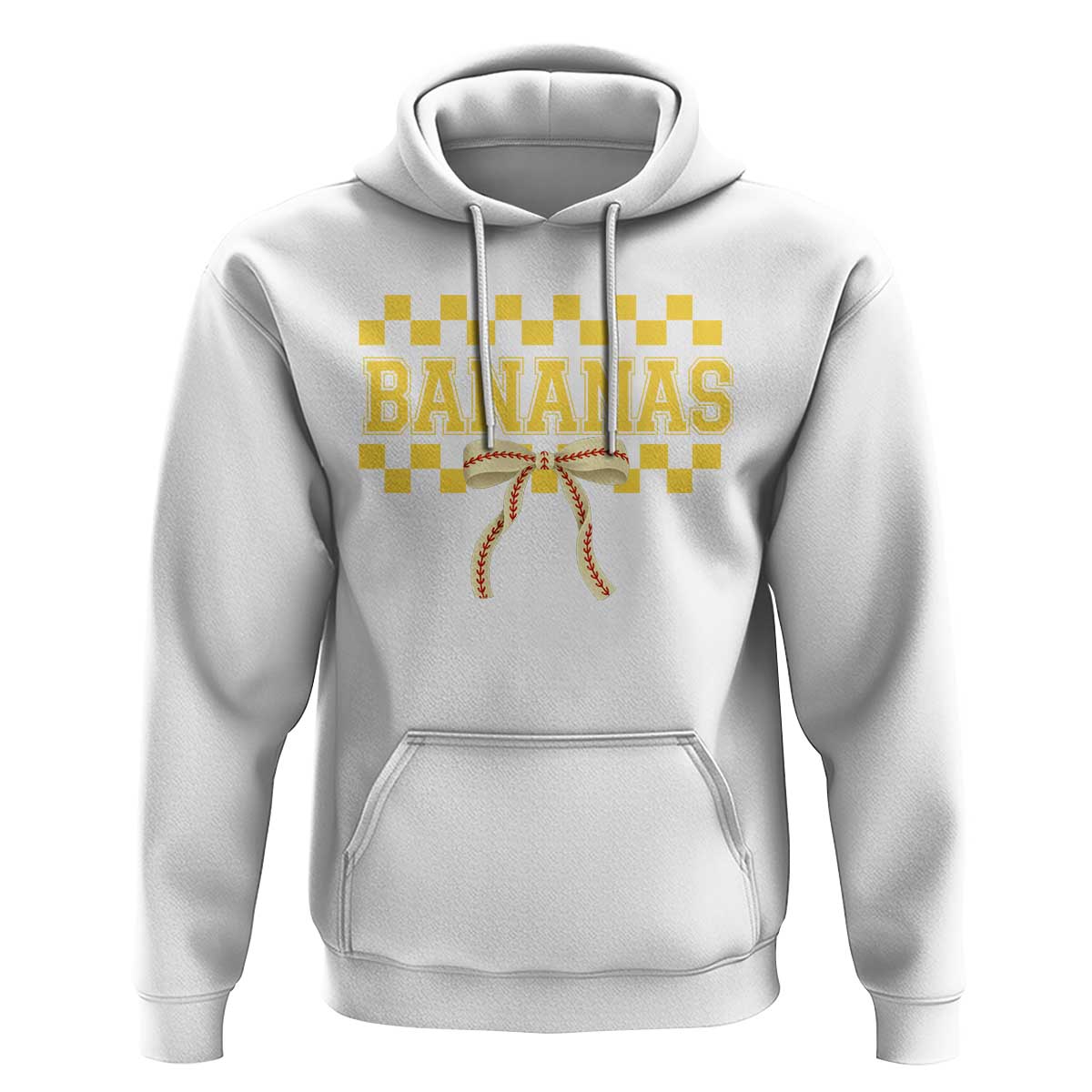 Bananas Coquette Bow Checkered Hoodie Women Girls Kids