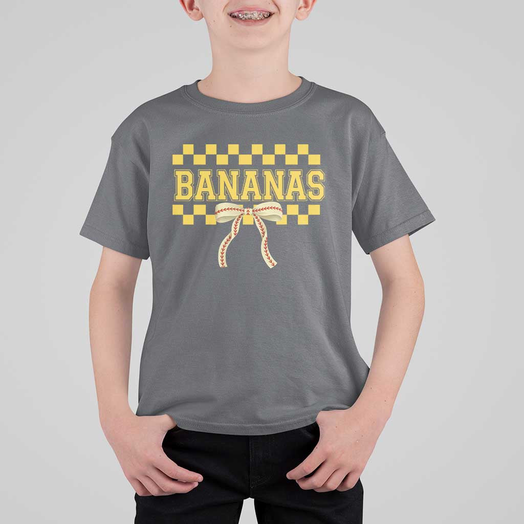 Bananas Coquette Bow Checkered T Shirt For Kid Women Girls Kids