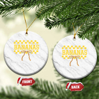 Bananas Coquette Bow Checkered Ceramic Ornament Women Girls Kids