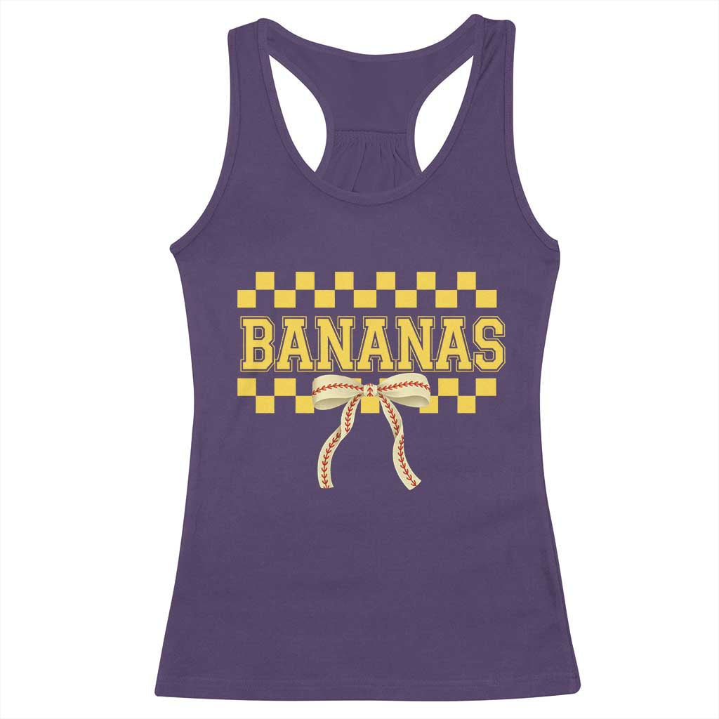 Bananas Coquette Bow Checkered Racerback Tank Top Women Girls Kids