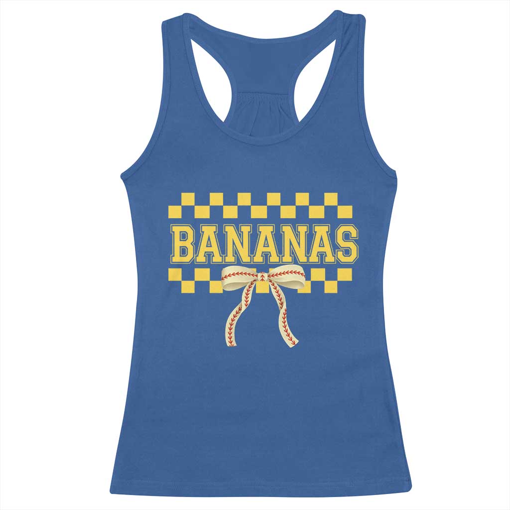 Bananas Coquette Bow Checkered Racerback Tank Top Women Girls Kids