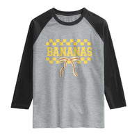 Bananas Coquette Bow Checkered Raglan Shirt Women Girls Kids