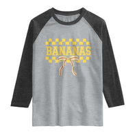 Bananas Coquette Bow Checkered Raglan Shirt Women Girls Kids