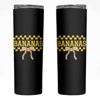 Bananas Coquette Bow Checkered Skinny Tumbler Women Girls Kids