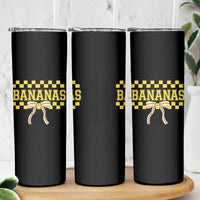 Bananas Coquette Bow Checkered Skinny Tumbler Women Girls Kids