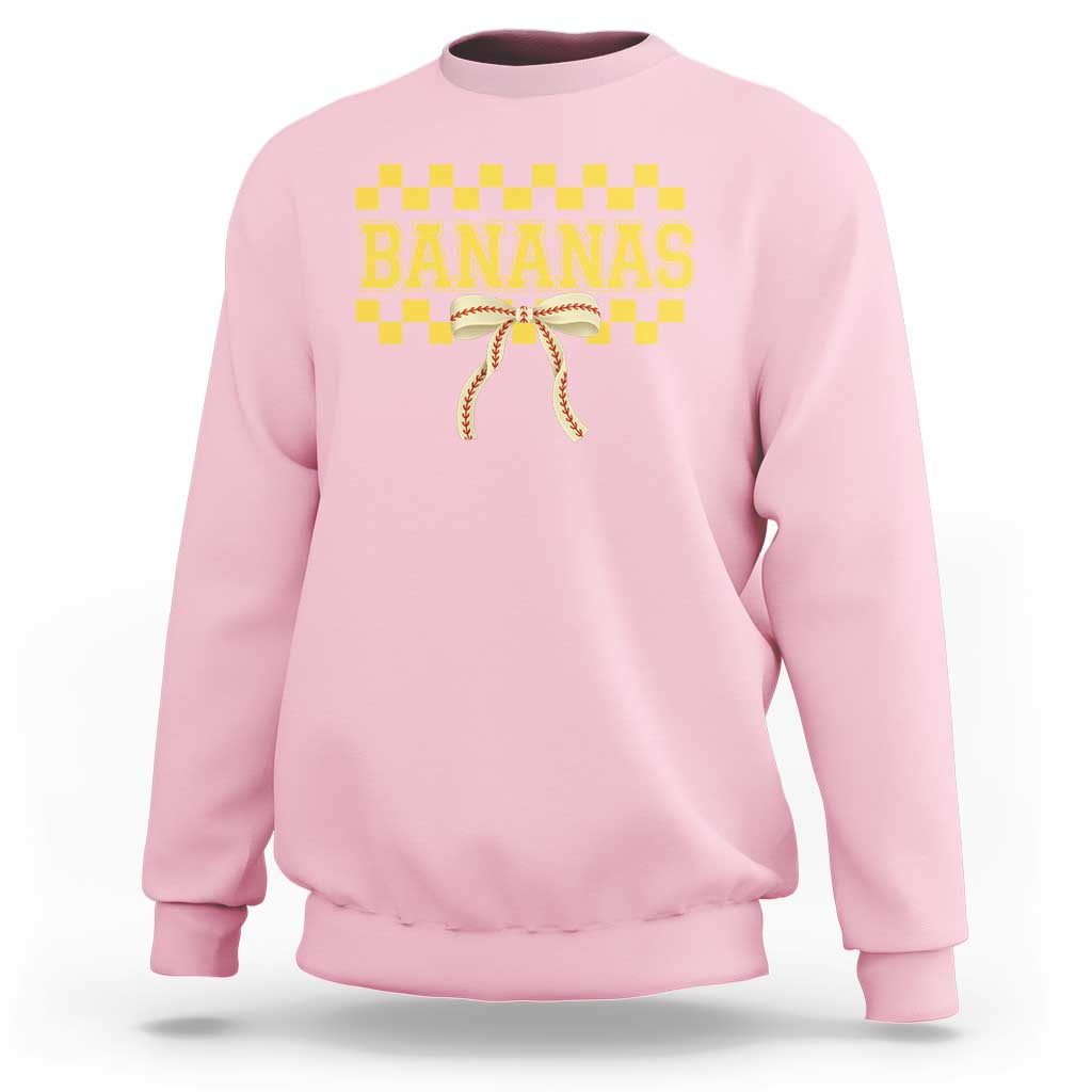 Bananas Coquette Bow Checkered Sweatshirt Women Girls Kids