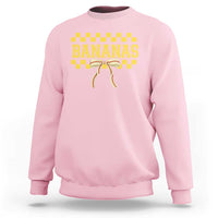 Bananas Coquette Bow Checkered Sweatshirt Women Girls Kids