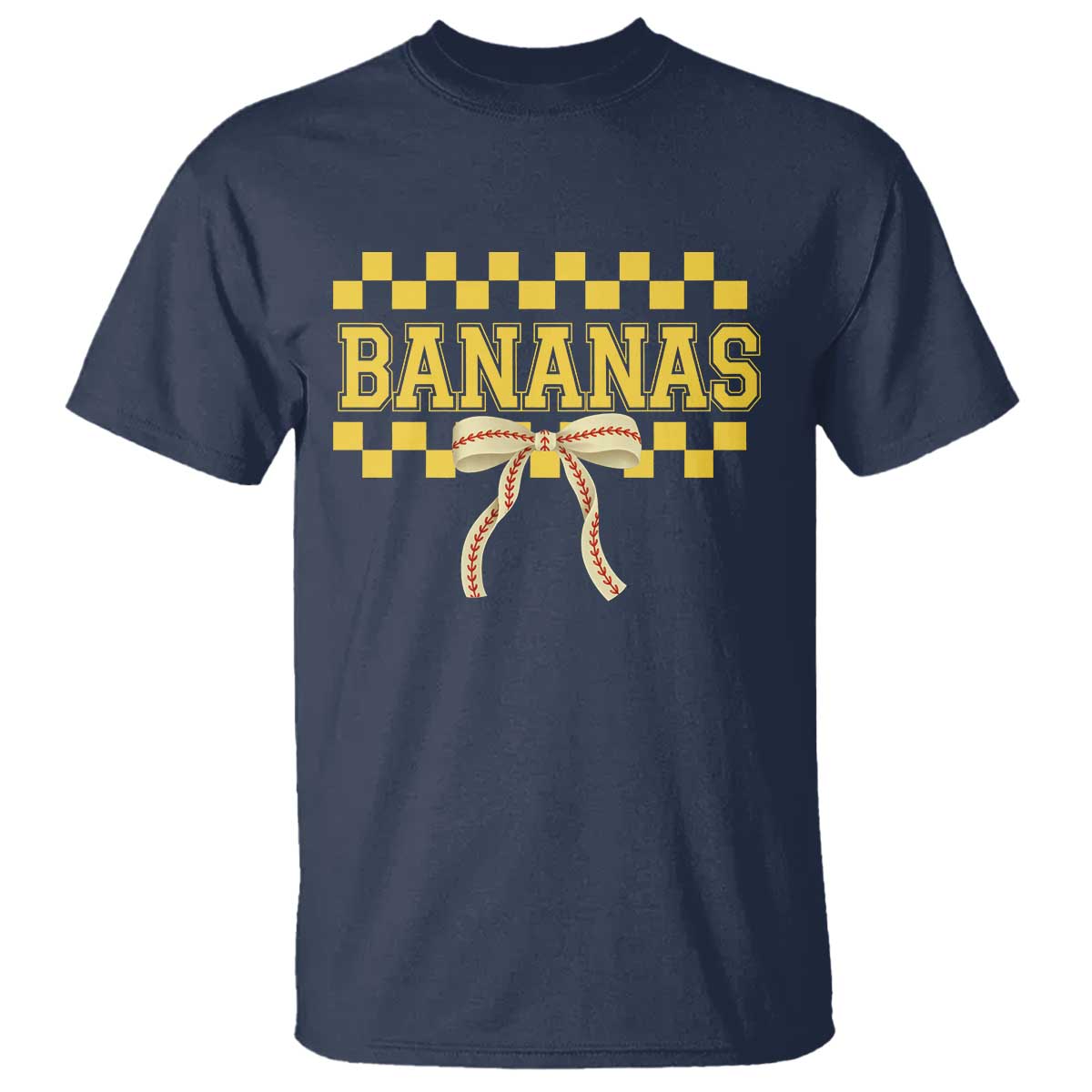 Bananas Coquette Bow Checkered T Shirt Women Girls Kids