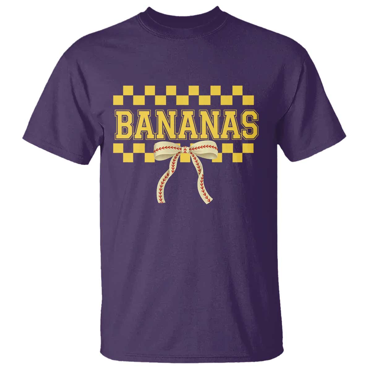 Bananas Coquette Bow Checkered T Shirt Women Girls Kids