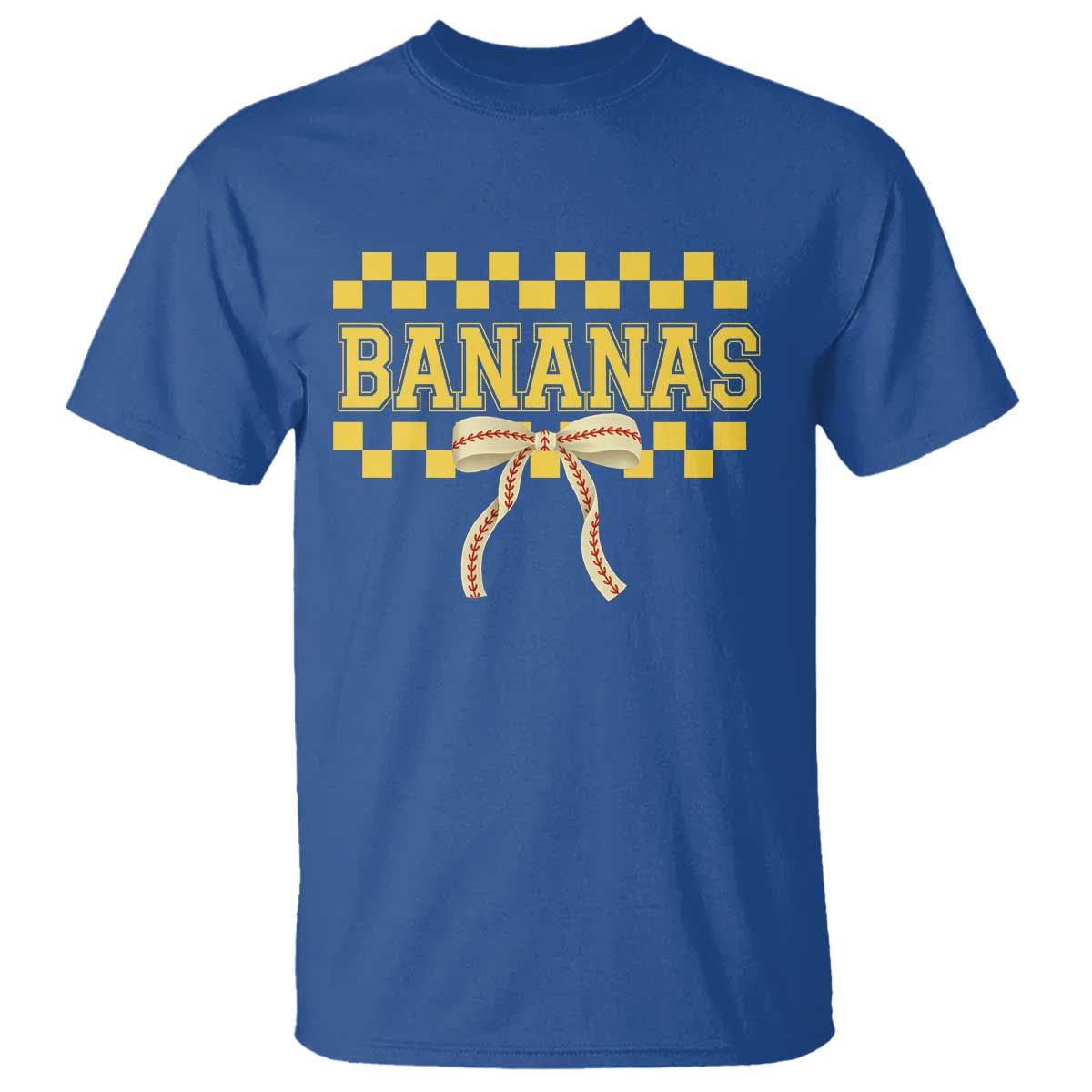 Bananas Coquette Bow Checkered T Shirt Women Girls Kids