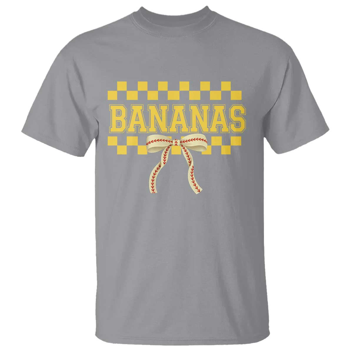 Bananas Coquette Bow Checkered T Shirt Women Girls Kids