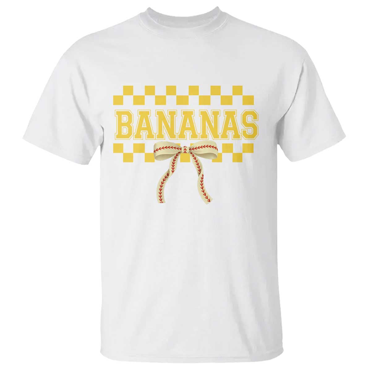 Bananas Coquette Bow Checkered T Shirt Women Girls Kids