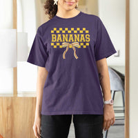 Bananas Coquette Bow Checkered T Shirt For Women Women Girls Kids