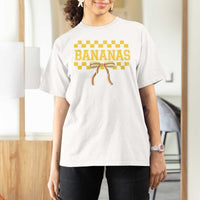 Bananas Coquette Bow Checkered T Shirt For Women Women Girls Kids