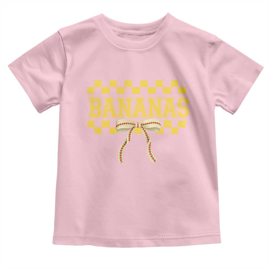 Bananas Coquette Bow Checkered Toddler T Shirt Women Girls Kids