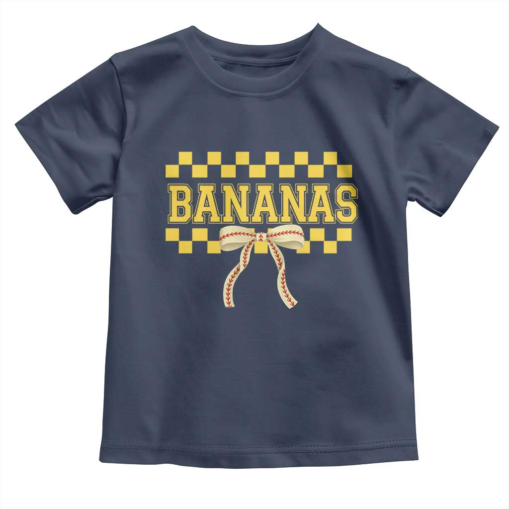 Bananas Coquette Bow Checkered Toddler T Shirt Women Girls Kids