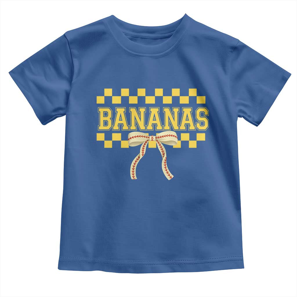 Bananas Coquette Bow Checkered Toddler T Shirt Women Girls Kids