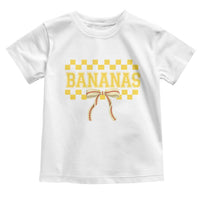 Bananas Coquette Bow Checkered Toddler T Shirt Women Girls Kids