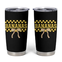 Bananas Coquette Bow Checkered Tumbler Cup Women Girls Kids