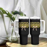 Bananas Coquette Bow Checkered Tumbler With Handle Women Girls Kids